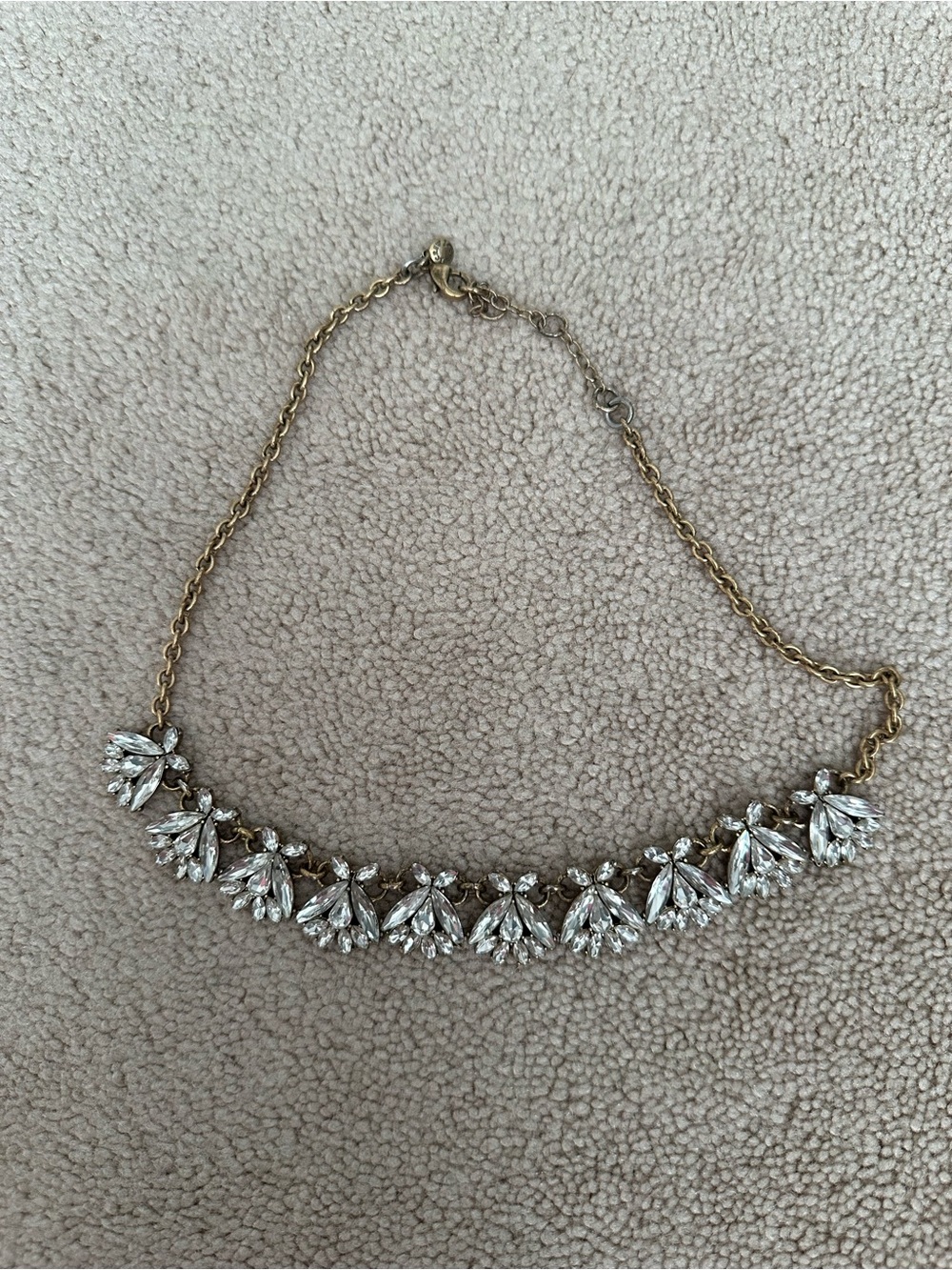 J. Crew Gold-Tone Crystal Bib Necklace - Clear Crystals